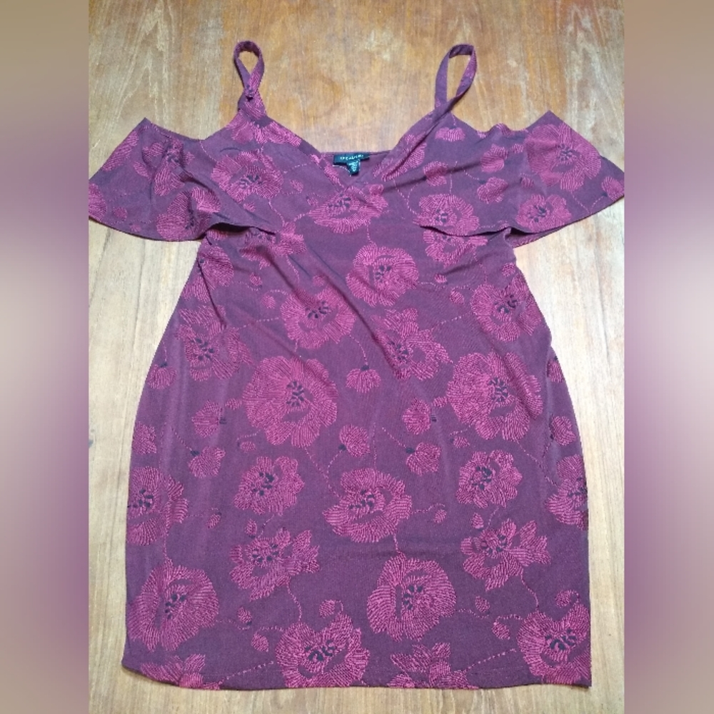 NWOT Le Chateau Size Large Purple Cold Shoulder Bodycon Dress or Tunic S…